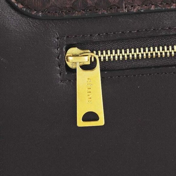 Celine Brown/Blue Python and Calfskin Leather Small Trapeze Bag - Picture 11 of 12